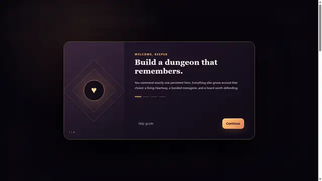 Keeperfall dungeon game interface